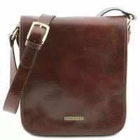 Кожаная сумка Tuscany Leather MESSENGER (2 отделения) Коричневый