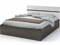 Спальня вегас кровать (1,632х0,9х2,032) фасад МДФ белый глянец/корпус венге