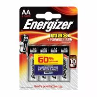 Батарейка Energizer MAX+Power seal LR6 AA BL4 Alkaline 1.5V, 4 шт в упаковке