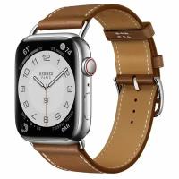 Часы Apple Watch Hermès Series 7 GPS + Cellular 45mm Silver Stainless Steel Case with Attelage Single Tour Fauve