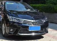 Хромированная накладка на юбку переднего бампера Toyota Corolla E160 2013+ B