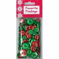 Пуговицы BLUMENTHAL LANSING "Favorite Findings", Перламутровое Рождество, зеленые, красные