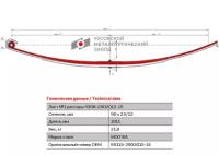 Лист №1 Рессора передняя для грузовиков производства ПАО КамАЗ 65115, 65116, 65117 3 листа