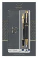Parker набор подарочный im core - black gt, ручка перьевая+ручка шариковая