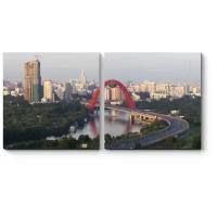Модульная картина Picsis Городской пейзаж Москвы (40x20)