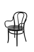 Стул-кресло деревянный венский Грация массив бука, черный, венге, ALP00004021