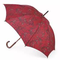 Стильный красный зонт трость женский Fulton L056-2832 Design Red