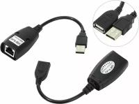 Удлинитель USB по витой паре VCOM CU824 USB-AM/AF-RJ45, до 45m