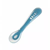 Beaba 2ND AGE SILICONE SPOON Силиконовая эргономическая ложка, Blue