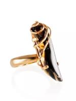 Кольца с драгоценными камнями Амберхолл Позолоченное серебряное кольцо со вставкой из дымчатого кварца «Серенада»