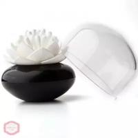Контейнер для ватных палочек Qualy Lotus black & white