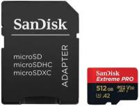 Носители информации Флеш карта microSDXC 512Gb Class10 Sandisk SDSQXCZ-512G-GN6MA Extreme Pro + adapter (1429754)