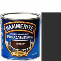 Краска "Hammerite" Черная, гладкая глянцевая для металла 3 в 1 "Хаммерайт"