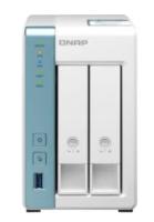 SMB QNAP TS-231P3-4G NAS, 2 trays 3,5"/2,5". 1xGbE RJ-45, 1x2,5 GbE RJ-45. ARM Cortex-A15 Annapurna Labs AL-314 1,7 GHz, 4GB SO-DIMM DDR3 up to 8GB (1x8 GB)