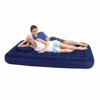 Надувной матрас Flocked Air Bed - Air Pump(Double) 191х137х22 см, электронасос