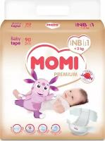 Подгузники Momi Premium, размер NB, 0-5 кг, 90 шт