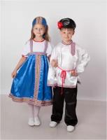 Русский народный костюм для девочки 122-128 Голубой
