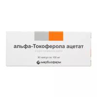 Токоферола ацетат (витамин Е) капсулы 0,1 г 30 шт