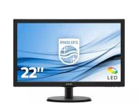 21,5" PHILIPS 223V5LHSB2 (00/01) Black (TN, 1920x1080, D-sub+HDMI, 5 ms, 90°/65°, 200 cd/m, 600:1) (735845)