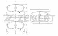 Колодки тормозные Nissan Juke (F15) 10-, Teana (J31, J32) 03- передние дисковые (GDB1003) Zekkert