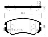 Колодки тормозные дисковые передние CHERY TIGGO 7 PRO 20-, TIGGO 7 PRO MAX 21- / HYUNDAI: SONATA 01-09, TUCSON 04-09, TIBURON 04-08 \ KIA: MAGENTIS 03-09, 01-09, SPORTAGE 04-09 HSB HP0037 | цена за 1 шт