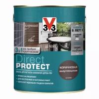 Эмаль V33 Direct Protect 113882, полуглянцевая, коричневая, 2.5л