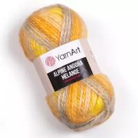 Пряжа Yarnart Alpine Angora Melange - 433 желт/оранж