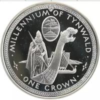Клуб Нумизмат Монета крона Острова Мэн 1979 года Серебро 1000 лет Тинвальду