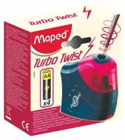 Точилка электрическая Maped Turbo Twist, 1 отверстие, с контейнером, черная