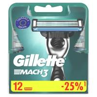 Сменные кассеты Gillette Mach3, 12 шт