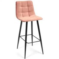 Стул барный Tetchair CHILLY (mod.7095), ткань/металл, 50х44х104 см, высота до сиденья 76 см, коралловый barkhat 15 /черный (2шт/уп) состоит из 2х мест