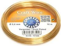 Позолоченная проволока на базе меди Craft Wire 0,6мм виток 10м