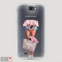 Чехол Силиконовый на Samsung Galaxy Note 2 Girl with Chanel bag