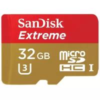 Карта памяти MicroSDHC 32GB SanDisk UHS-I U3 Extreme for Action Cameras (SD адаптер)