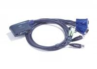 KVM переключатель ATEN CS62US / CS62US-A7, 2-портовый USB, VGA, аудио кабельный KVM коммутатор (0.9м) (2048x1536) ATEN CS62US-A7