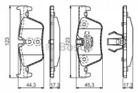 Колодки тормозные BMW 1 F20 10-/3 F30 11- задние BOSCH 0986494554