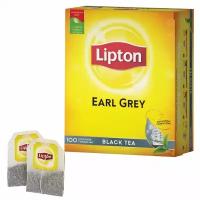 Чай LIPTON (Липтон) "Earl Grey", черный, 100 пакетиков с ярлычками по 2 г, 67106269, 620346