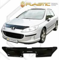 Дефлектор капота для Peugeot 407 седан 2004-2011 Classic черный