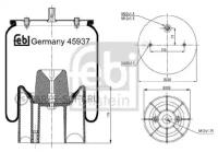 FEBI 45937 Воздушная подушка опора пневматическая