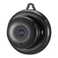Беспроводная круглая Wi-Fi камера smart camera видеонаблюдения черная