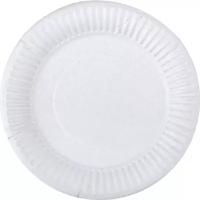 Тарелки одноразовые, бумажные, белые, 200 мм, 100 штук