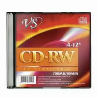 Диск CD-RW VS 700Mb 4-12x Slim Case