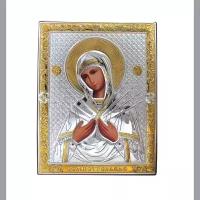 Православные Иконы Эстет Икона, семистрельная богородица (позолота, дерево) 14*18