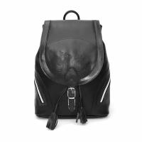 Черный кожаный рюкзак «Тейде»
