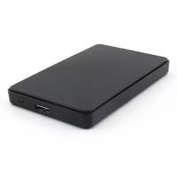 Внешний корпус для 2.5" HDD SATA, USB 3.0, пластик, черный, чехол (33274)