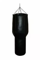 Боксёрский мешок подвесной фигурный "Гильза" (натуральная кожа), 140 см, 55 кг, чёрный