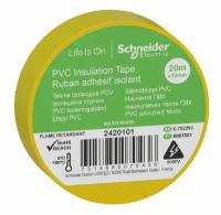 Schneider Electric Изолента ПВХ 19мм (рул.20м) жел. SchE IMT38201