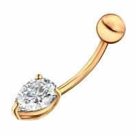 Золотой пирсинг в пупок Diamant online с фианитом 060181