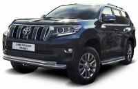 Защита Rival переднего бампера d76+d57 для Toyota Land Cruiser Prado 150 рестайлинг (кроме Style и TRD) 2017-2022