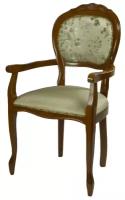 Стул-кресло деревянный Дезире 52 массив бука, зеленый, коричневый, Зеленый, испанский орех, ALP00003085